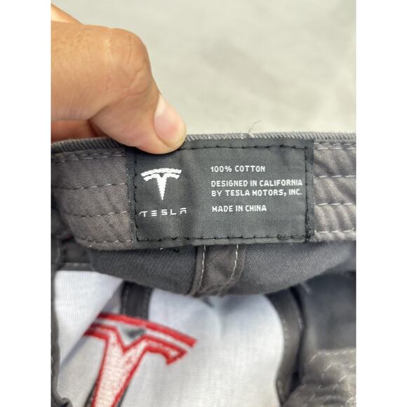 Tesla Hat Cap Strap Back Gray Cotton Embroidered TDG Tesla Drivers Group Mens - Picture 6 of 7